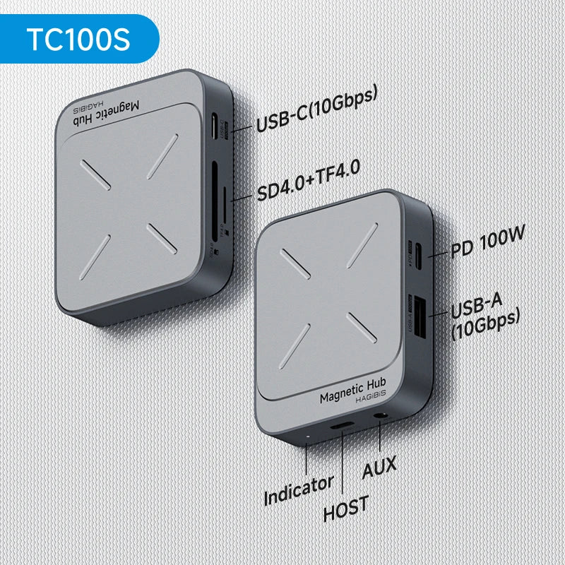 Hagibis Magnetic Card Reader SD4.0 312MB/s USB-C to SD MicroSD TF Memory Card Magnet HUB UHS-II for Laptop iPhone 17/16 Macbook
