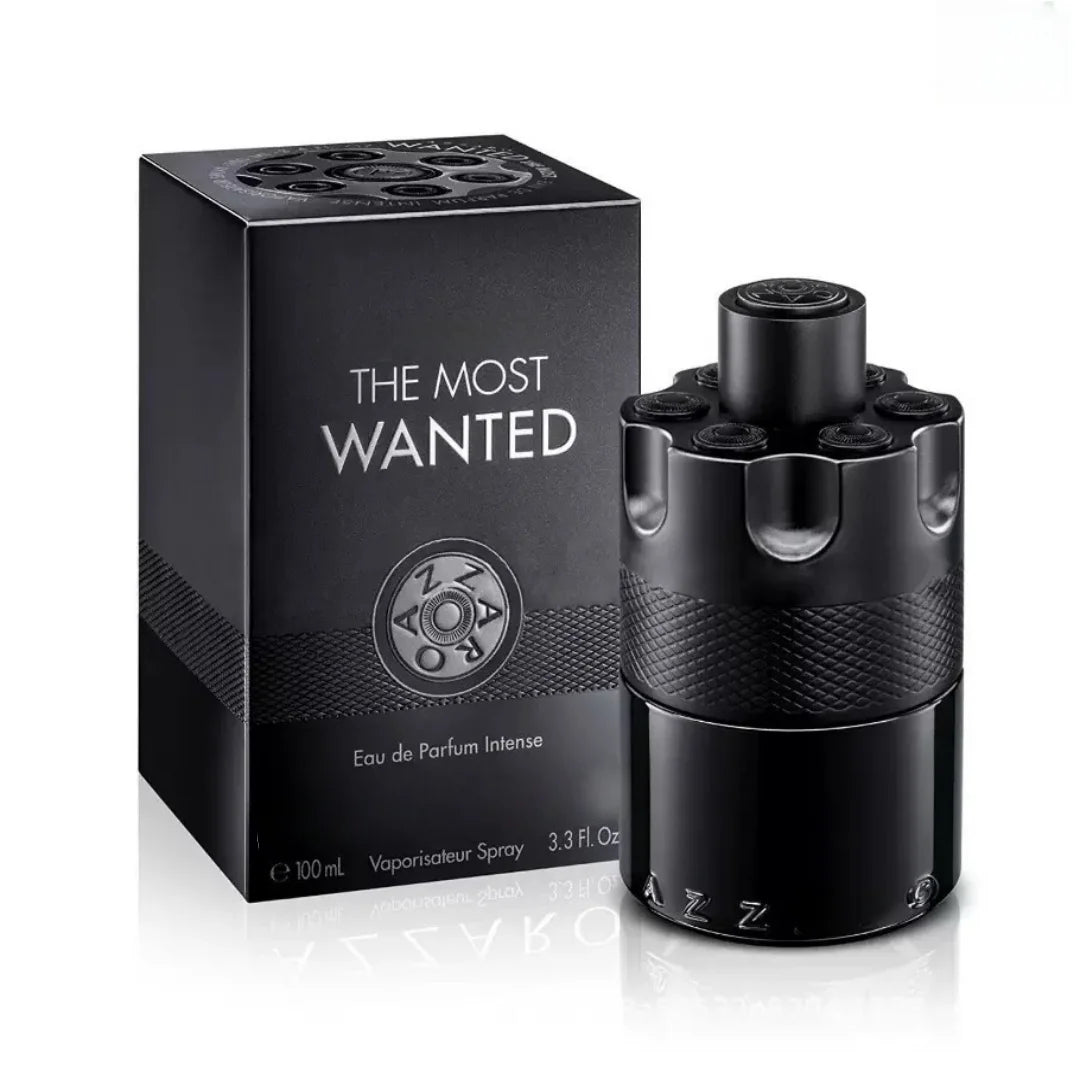 Azzaro The Most Wanted Eau de Parfum Intense, Black-gold Gun Design, Tobacco Amber Woody Fragrance, Maximum Longevity Seductive Scent, Luxury Mens Cologne for Date Night