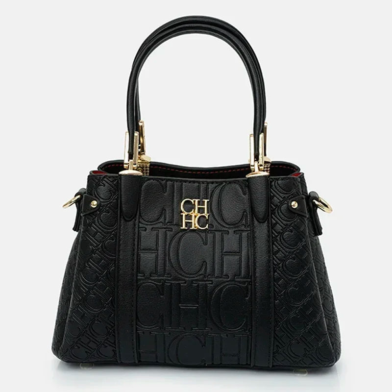 MIG & MIK STYLE™ Monogram Embossed PU Leather Tote Bag