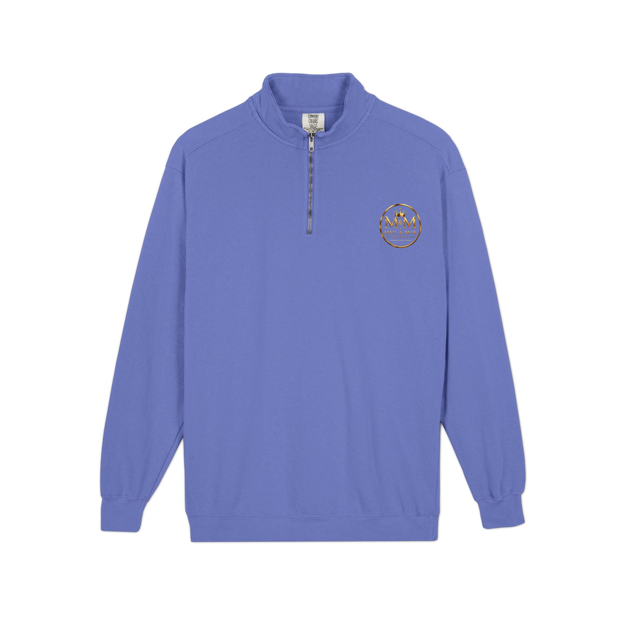 Quarter-Zip Sweatshirt — Gold Crown Logo Crewneck (Emblem Front & Back)