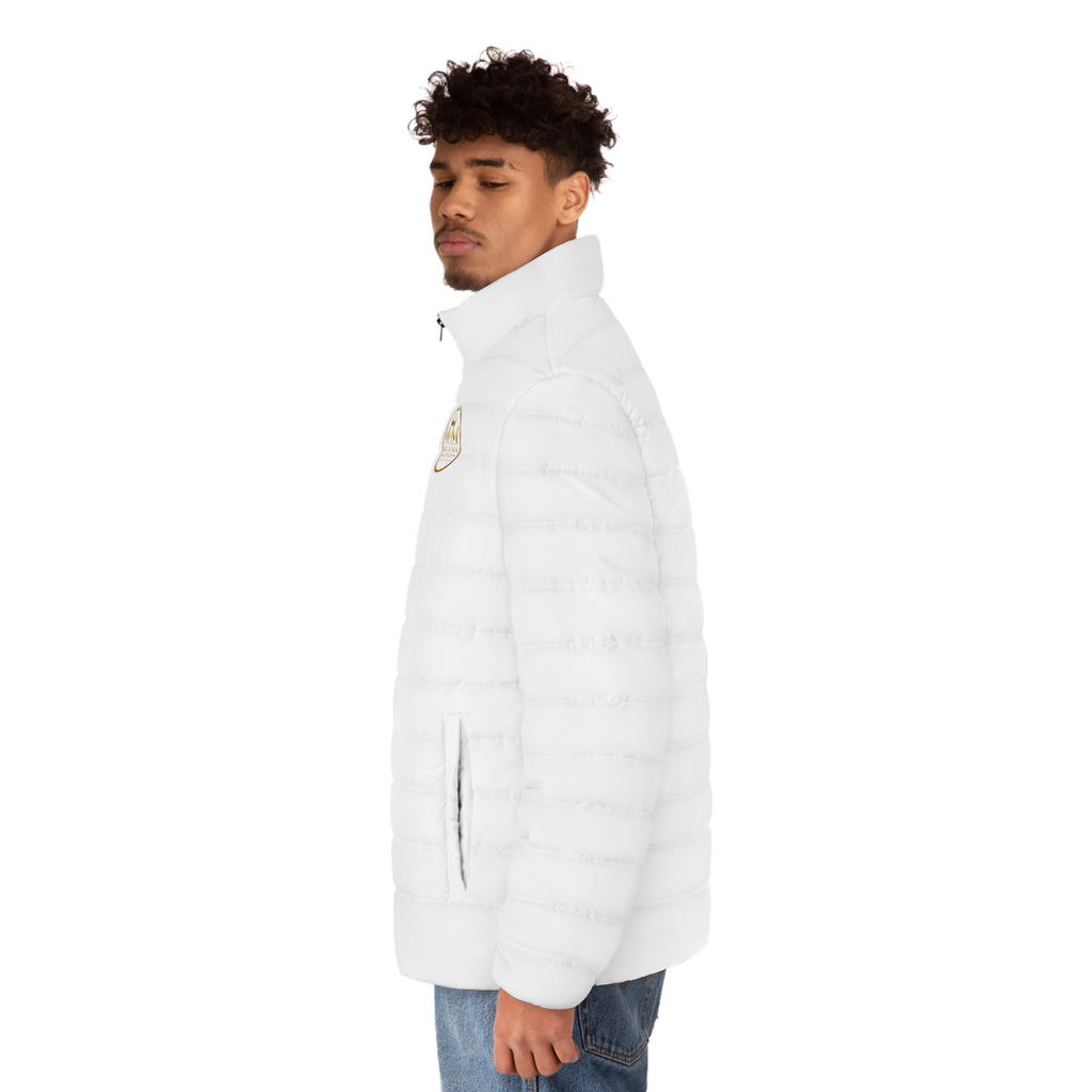 Men's Logo Puffer Jacket — M&M Nice & Mike Branded Quilted Coat