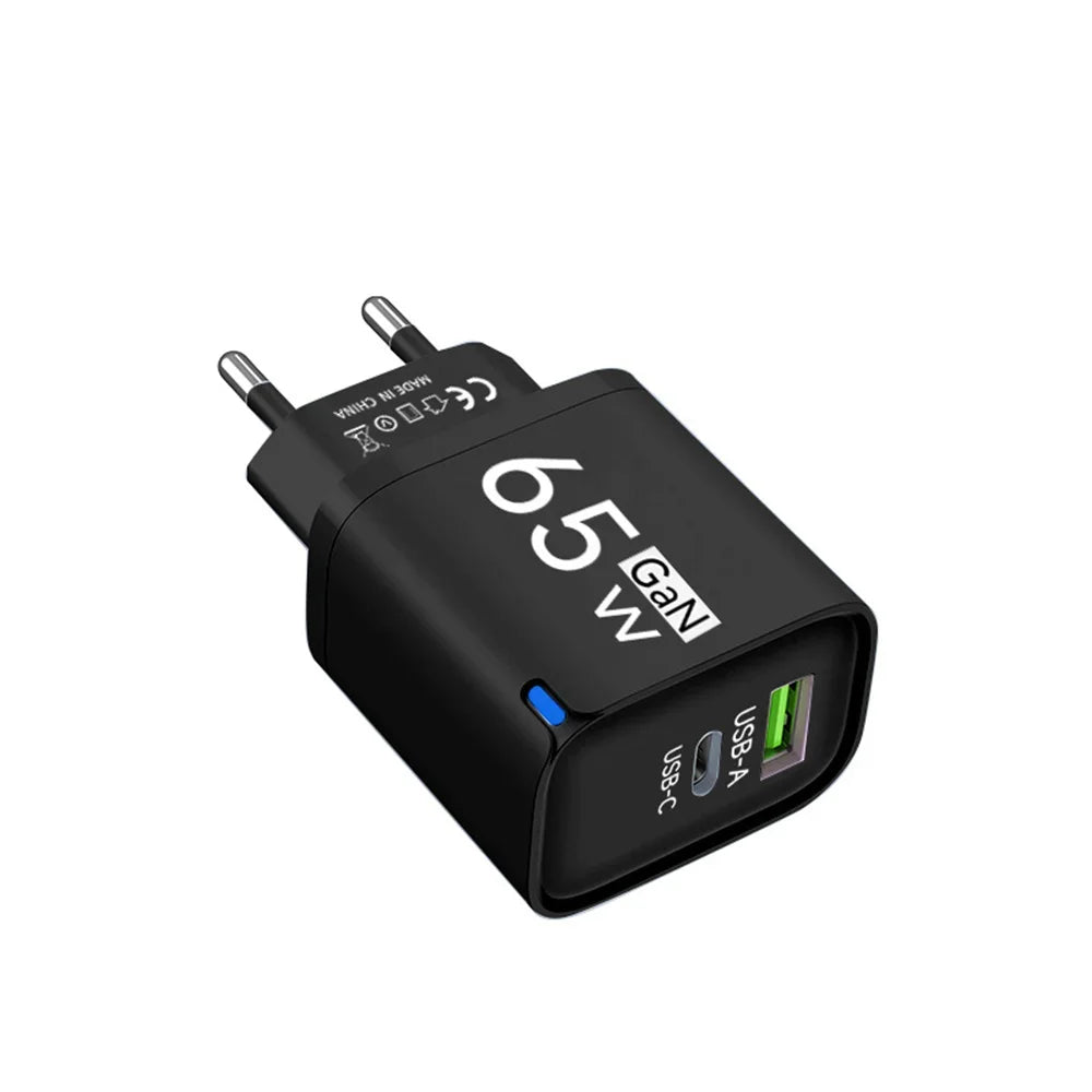 65W GaN Fast Charge Phone Charger For iPhone 14 13 Xiaomi Huawei Samsung Oneplus Fast Charging Mobile Phone Wall Power Adapter