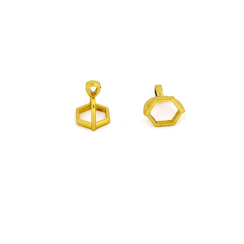 MIG & MIK STYLE™ Hexagonal Gemstone Pendant Caps (20-Piece Set)