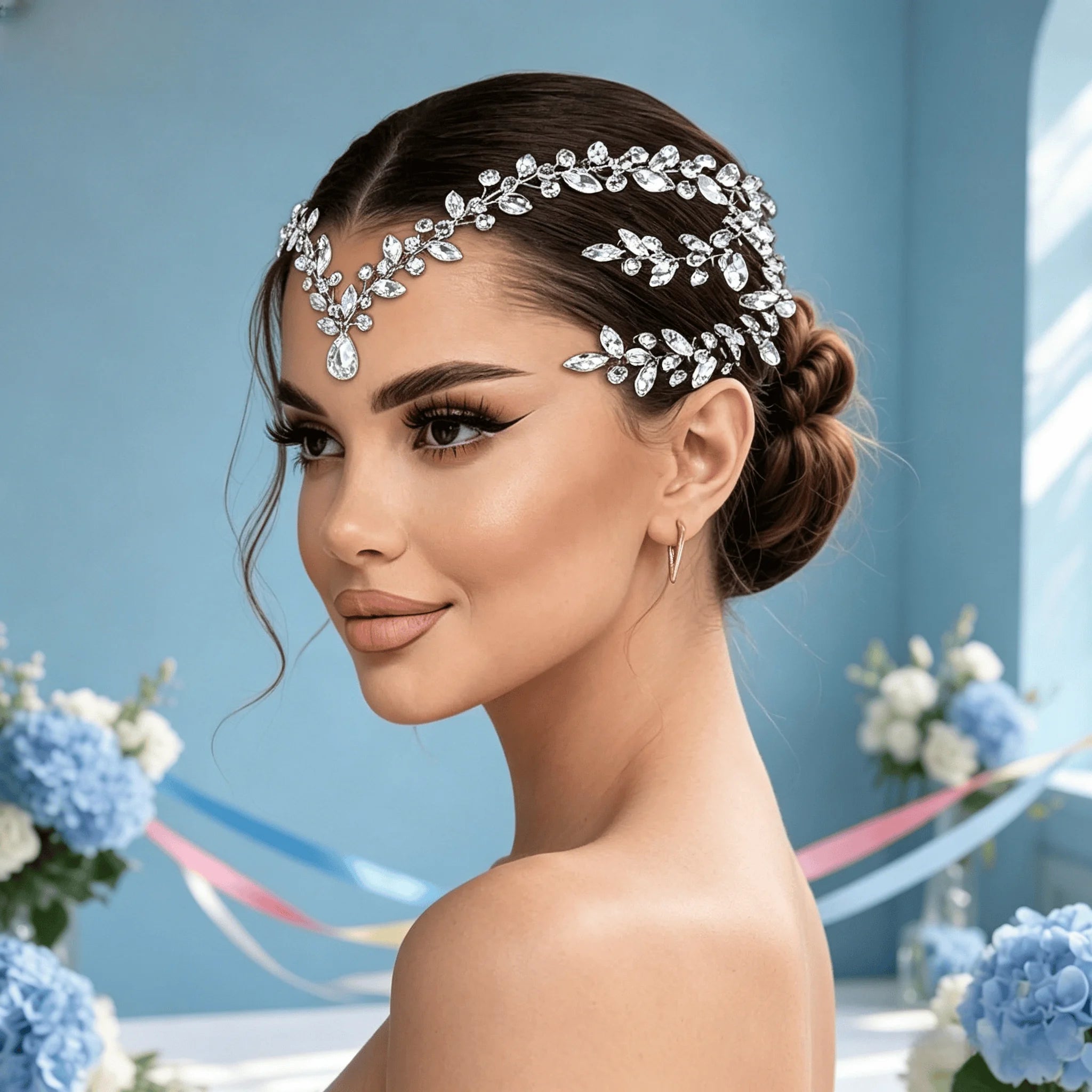 Handmade Fashion Crystal Hair Vine Headband Rhinestone Hairband Tiara Bridal Wedding Hair Accessories Jewelry Hair Vine Headband
