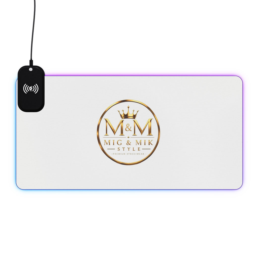 LED Wireless Charging Gaming Mouse Pad — Mig & Mik Gold Logo