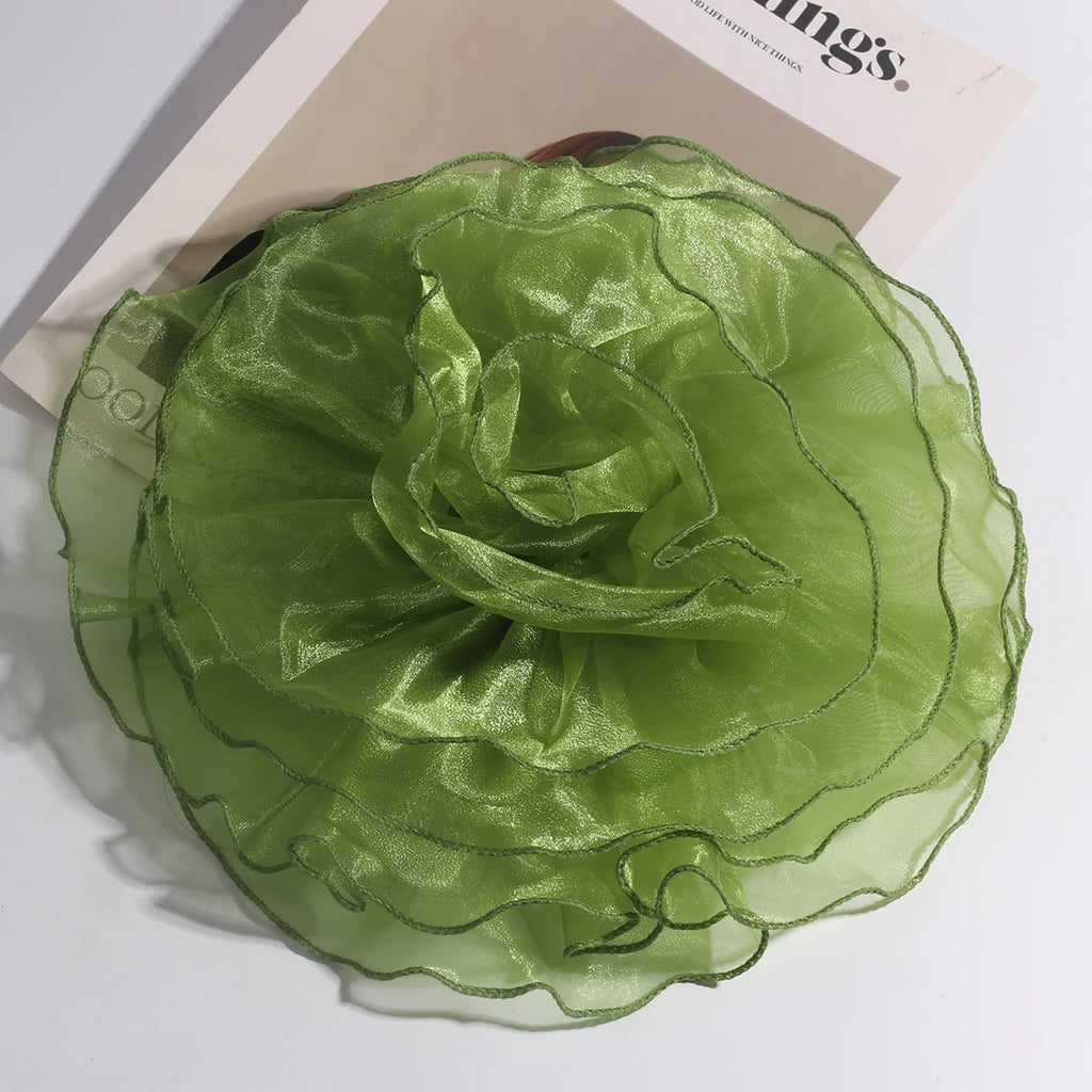Photography 3D Large Fabric Flower Brooch Exaggerated Lace Clothing Patch Handmade Pin Clothes Appliques Stage Performance