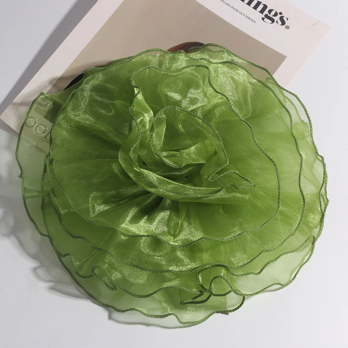 Photography 3D Large Fabric Flower Brooch Exaggerated Lace Clothing Patch Handmade Pin Clothes Appliques Stage Performance