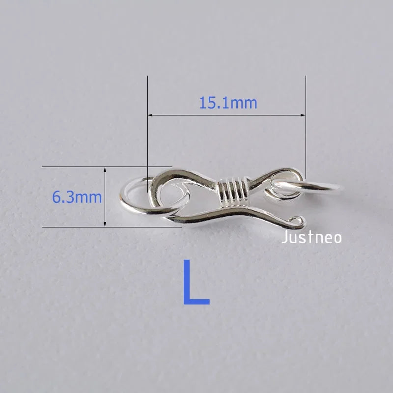 MIG & MIK STYLE™ 925 Sterling Silver S Hook & Eye Fish Clasp