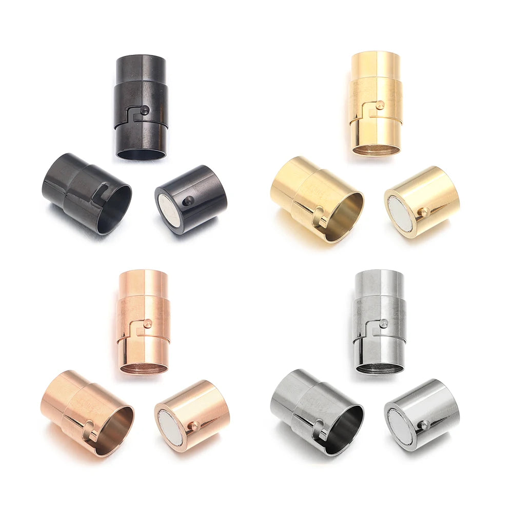Stainless Steel Strong Magnetic Clasps Leather Cord End Clasps Hooks Connectors For DIY Jewelry Making Bracelet Necklace