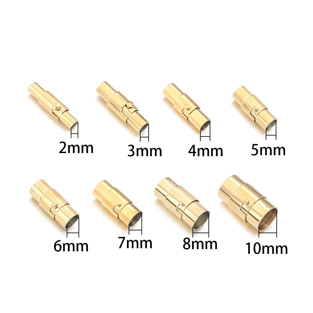 Stainless Steel Strong Magnetic Clasps Leather Cord End Clasps Hooks Connectors For DIY Jewelry Making Bracelet Necklace