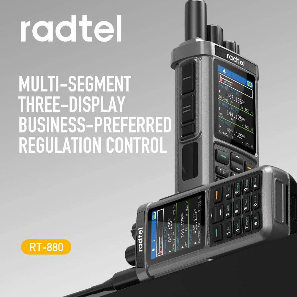 Radtel RT-880 All Band Ham Radio 10w 1024 CH with AM  SSB CB Receive, USB LSB CW CB LW MW SW 2000mAh 1024 Channels  Type C