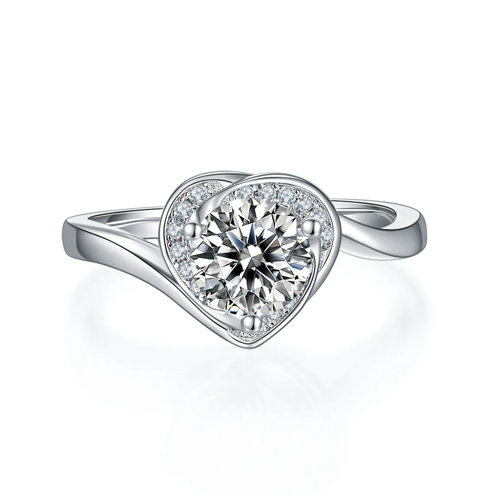 Wholesale Gra Certified Moissanite Ring 1carat S925 Sterling Silver Engagement Moissanite Ring for Women