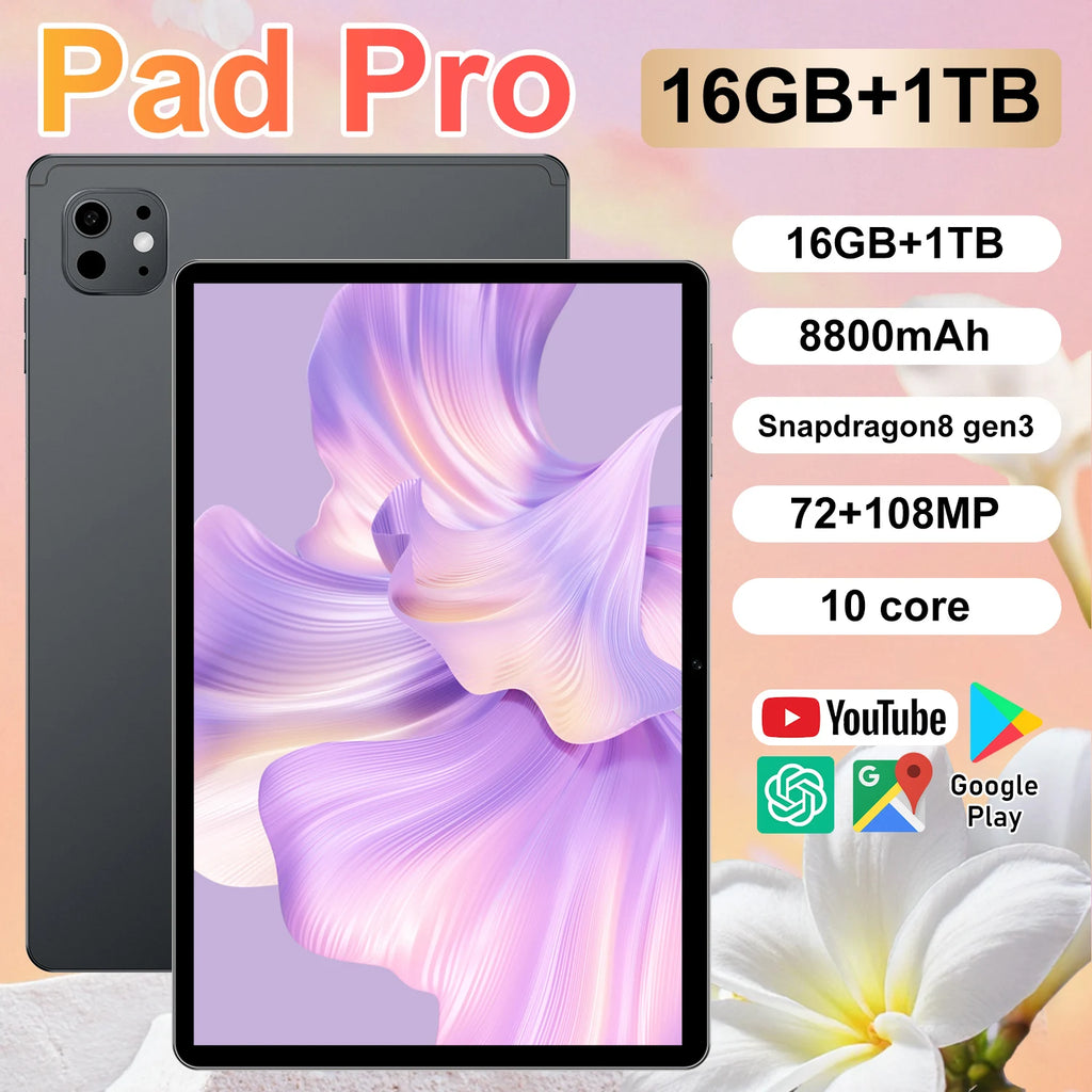 11-Inch Octa Core Tablet PC for Pro Used for Business/Student WiFi Android 14 2560x1600 Resolution Entertainment Use