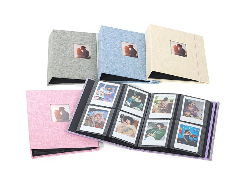 Lerp & Fabric Linen Photo Album with Window Design for Instax Mini 8/9/11/12 3inch Film Accessories for Instax Cameras