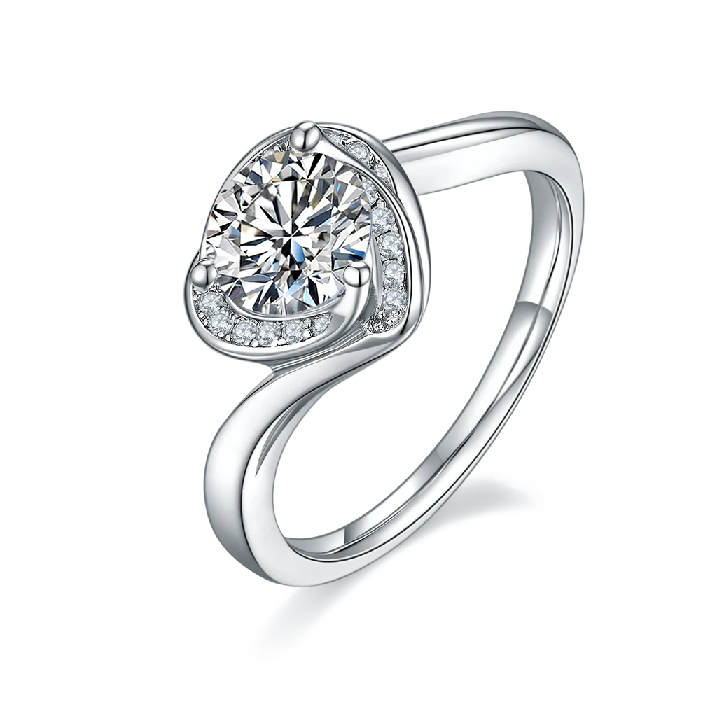 Wholesale Gra Certified Moissanite Ring 1carat S925 Sterling Silver Engagement Moissanite Ring for Women