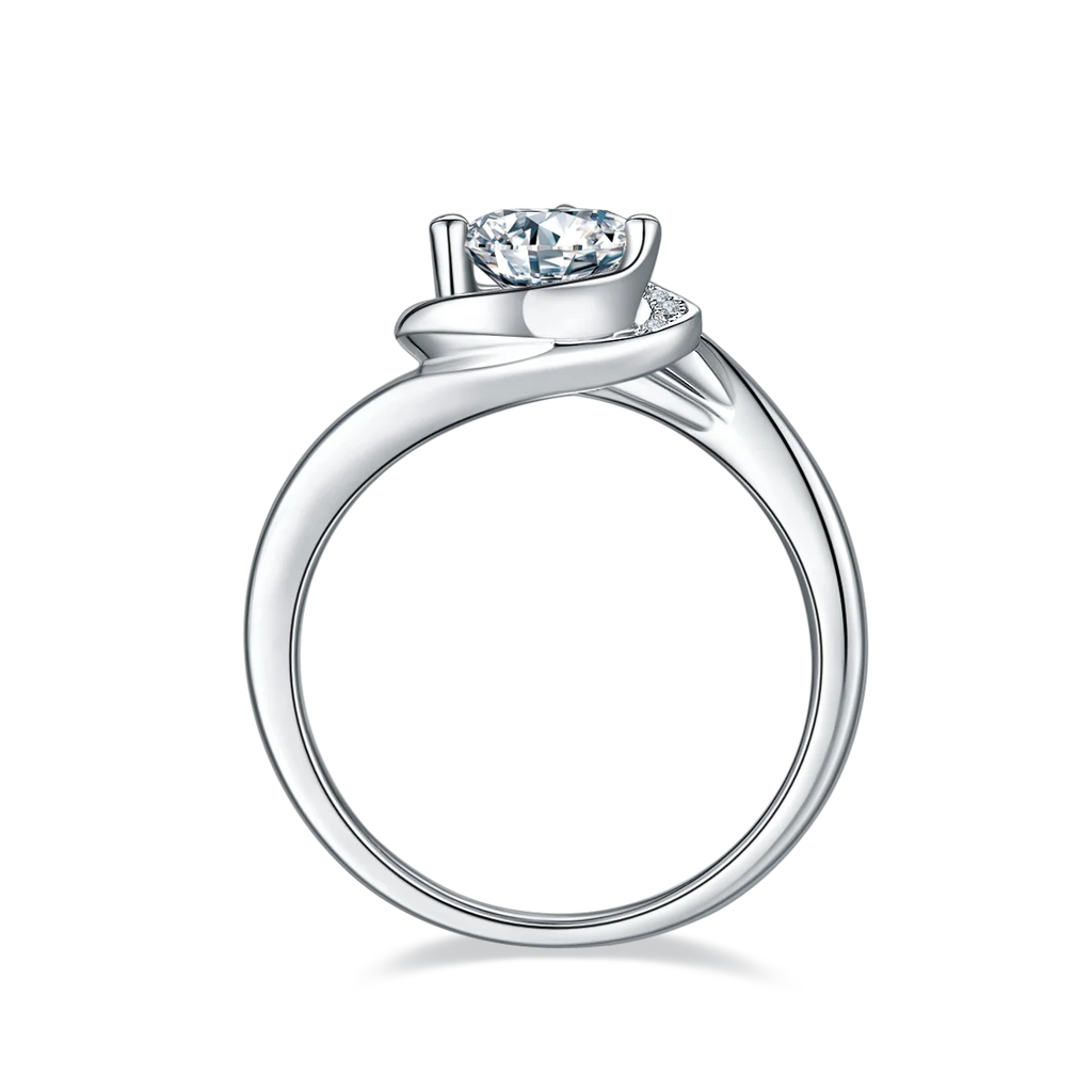 Wholesale Gra Certified Moissanite Ring 1carat S925 Sterling Silver Engagement Moissanite Ring for Women