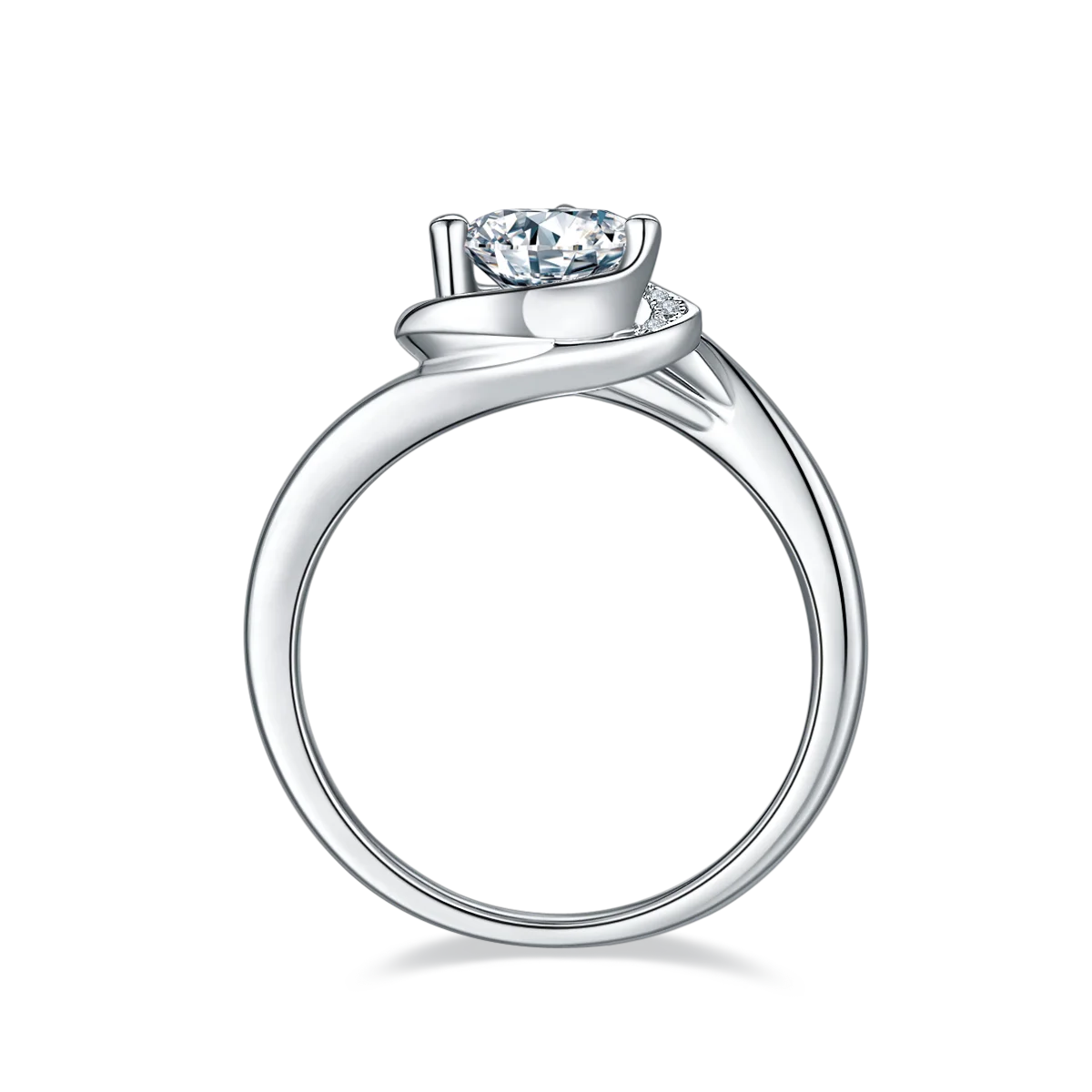 Wholesale Gra Certified Moissanite Ring 1carat S925 Sterling Silver Engagement Moissanite Ring for Women