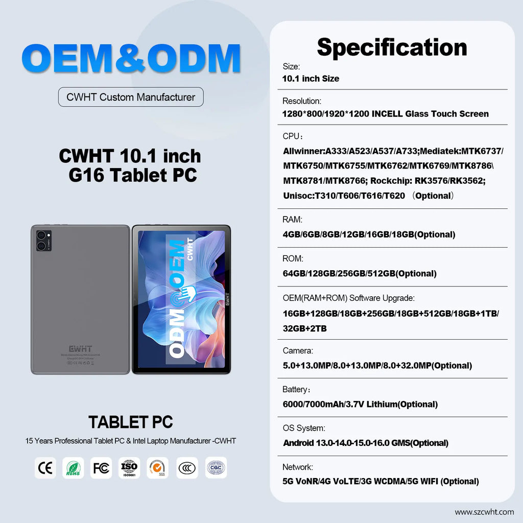 Hot Sale Smart Tablet PC 10" 1280X800 IPS MTK6737 Quadcore Single SIM Capacitive Screen Android 13.0 Waterproof Entertainment