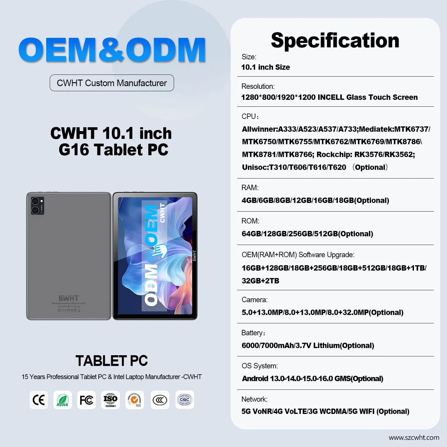 Hot Sale Smart Tablet PC 10" 1280X800 IPS MTK6737 Quadcore Single SIM Capacitive Screen Android 13.0 Waterproof Entertainment