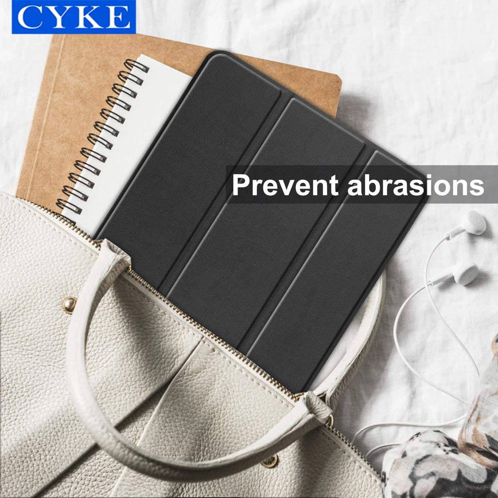 CYKE New Model Trifold Protective Flip Tablet Case Hard Shell for Nokia T20 10.4 PU+PC Tablet Cover