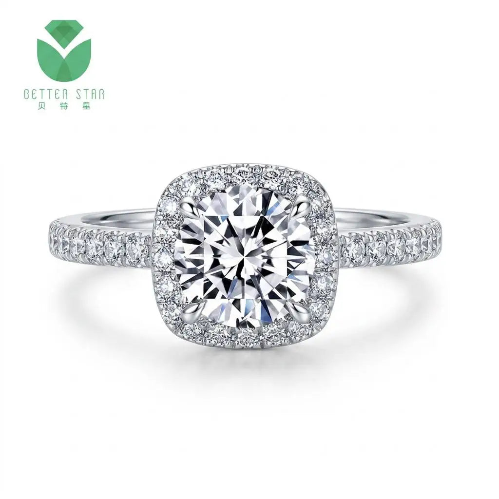 Wholesale Custom Jewelry Pt950 Platinum  Round Cut Lab Grown Diamond Ring IGI Certificate 1ct Fine Jewellery