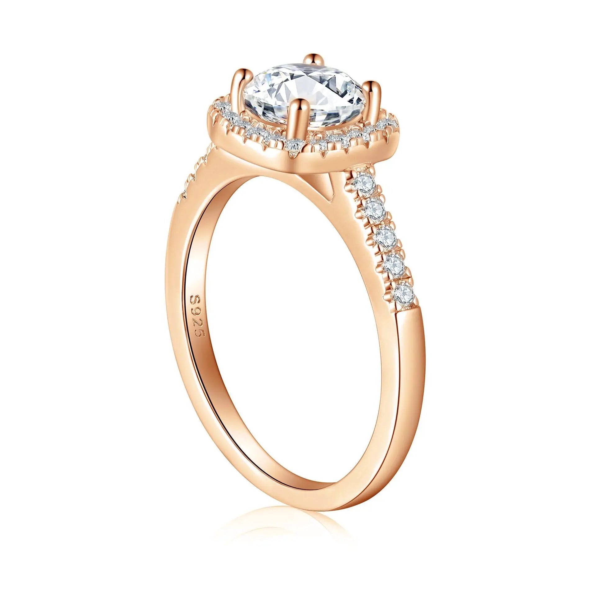 925 Sterling Silver Ladies Casual Rings Wholesale Custom-made Rose Gold Rhodium Plated Zircon Brides' Wedding Engagement Parties
