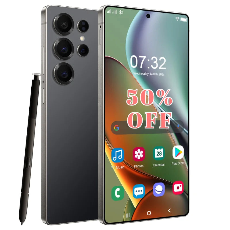 S25 Ultra Smart Android 15 5G Cell Phone with 8000MAH 16GB+1TB Memory Deca Core CPU
