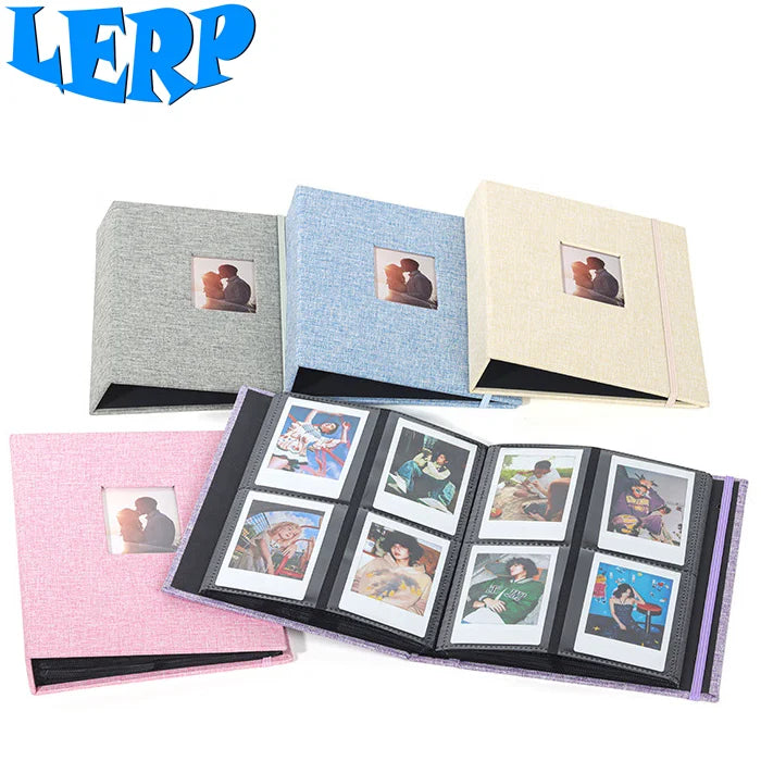 Lerp & Fabric Linen Photo Album with Window Design for Instax Mini 8/9/11/12 3inch Film Accessories for Instax Cameras