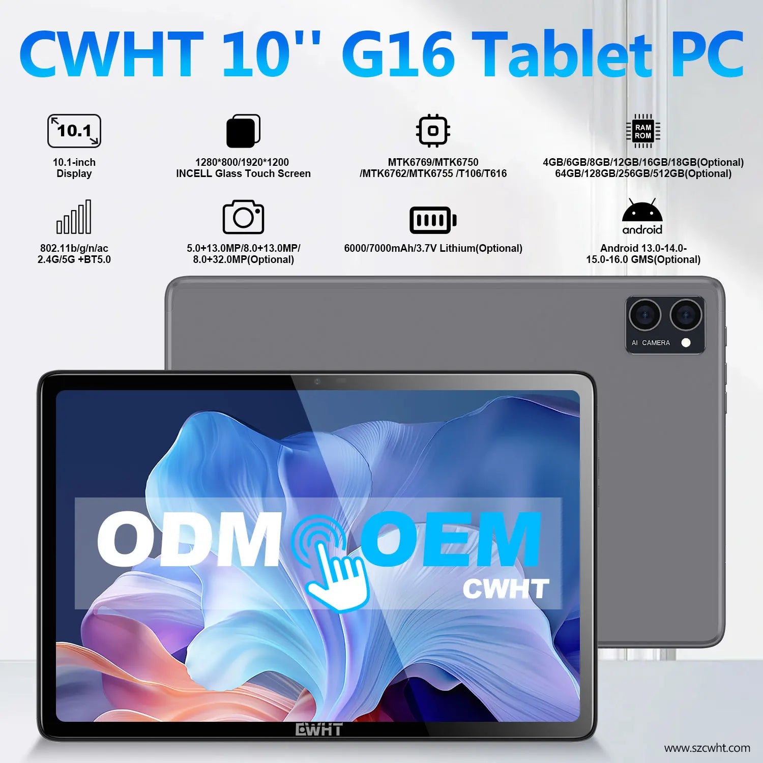 2026 New Arrival 2K Oem 16GB+1TB Android 13.0 Octa Core 2 in 1 Gaming Tablet PC