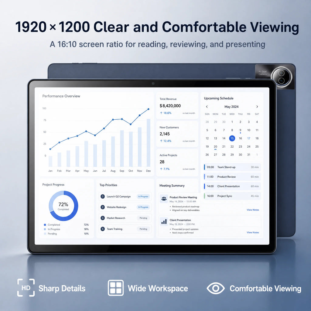 14-inch Tablet with Android13 FHD Large Screen and Equipped with Facial Recognition Business Education Tablet