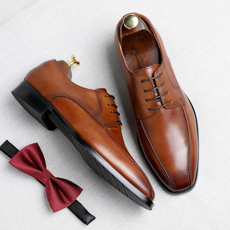 High Quality Handmade Oxford Dress Shoes Men PU Leather Suit Shoes Footwear Wedding Formal Italian Shoes Hot 2026 New