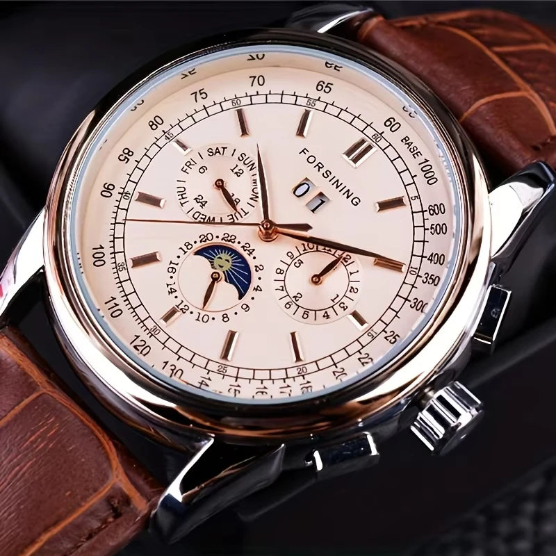 MIG & MIK STYLE™ Retro Moon Phase Automatic Watch