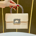 Luxe Silk Evening Minaudière – Elegant Light Luxury Handbag for Wome