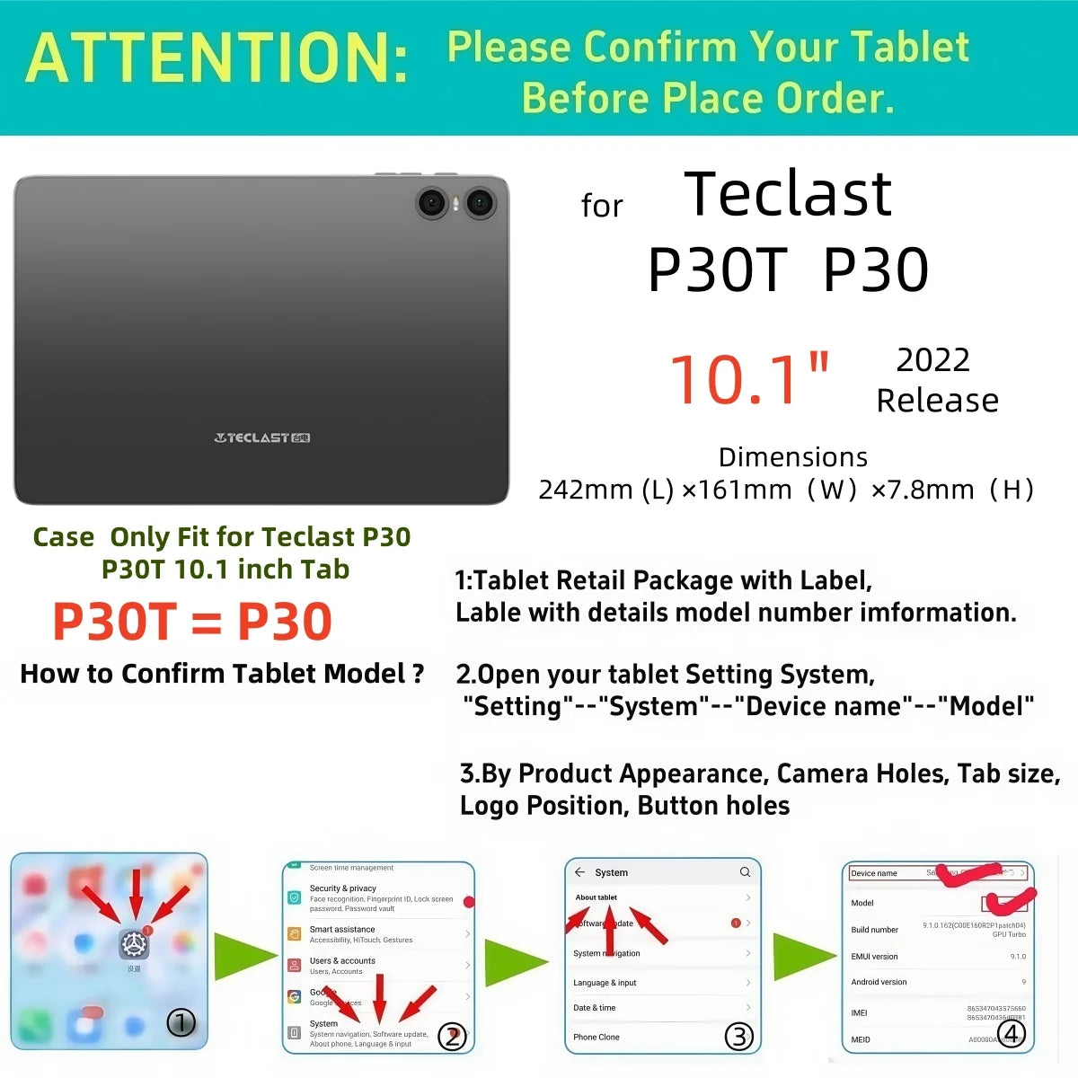 Smart Cover for Teclast P33 P30 P30T Tablet Case Folding Stand Pu Leather with Soft TPU Back Cover for P30T P33 2025 Flip Case