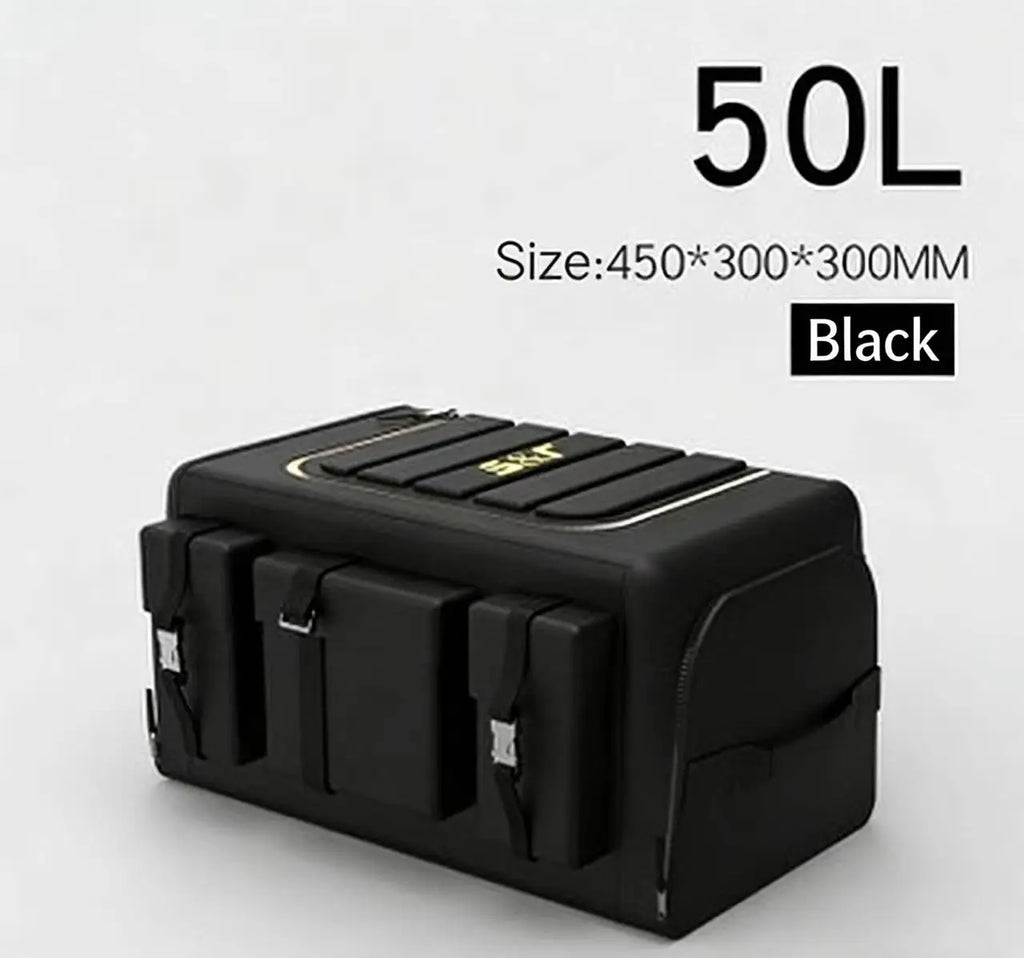 Large Capacity Car Trunk Organizer, Waterproof Foldable Cargo Storage Box with Lid, Multi-compartment Auto Organizer for SUV