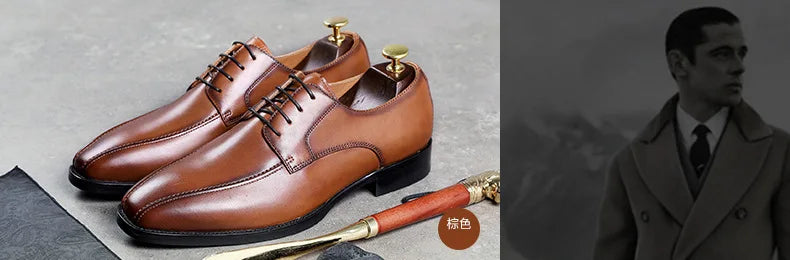 High Quality Handmade Oxford Dress Shoes Men PU Leather Suit Shoes Footwear Wedding Formal Italian Shoes Hot 2026 New