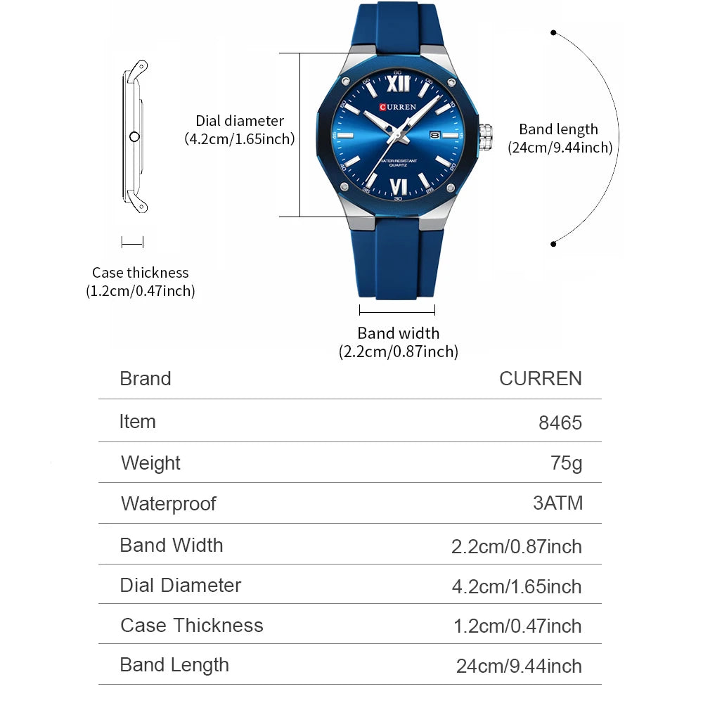 CURREN Simple Luxury Men's Watches New Business Quartz Wristwatch with Silicone Strap Luminous Hands Waterproof Clock