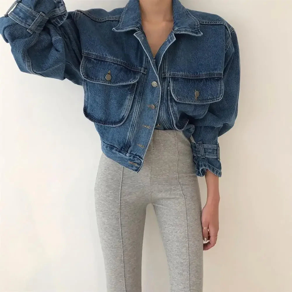 MIG & MIK STYLE™ Women's Cropped Streetwear Denim Jacket