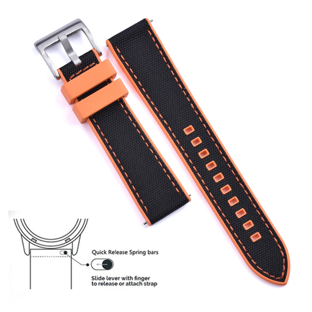 MIG & MIK STYLE™ Hybrid FKM Canvas Watch Strap