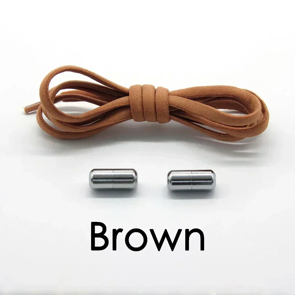 1 Pair Elastic Shoe Laces Semicircle No Tie Shoelaces for Kids and Adult Sneakers Shoelace Quick Lazy Metal Lock Laces Shoe Rope