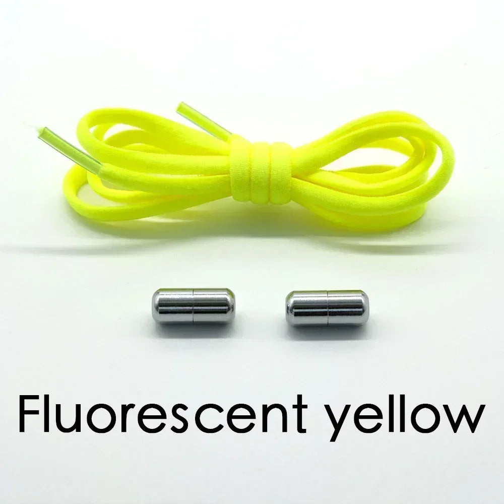 1 Pair Elastic Shoe Laces Semicircle No Tie Shoelaces for Kids and Adult Sneakers Shoelace Quick Lazy Metal Lock Laces Shoe Rope