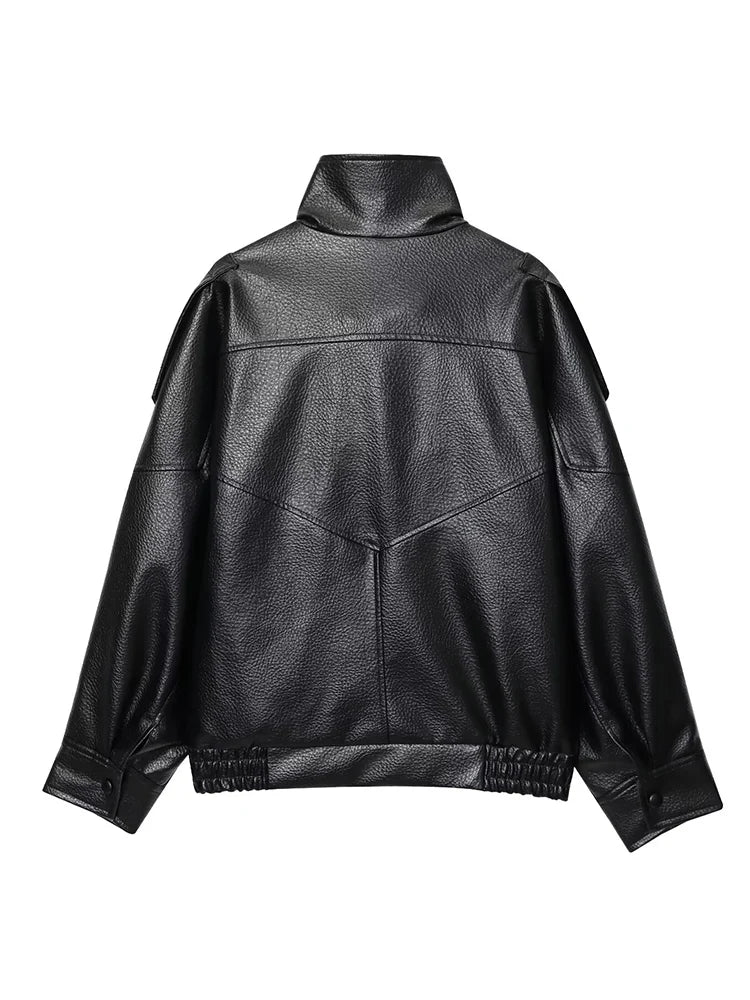 MIG & MIK STYLE™ Women's Faux Leather Moto Jacket
