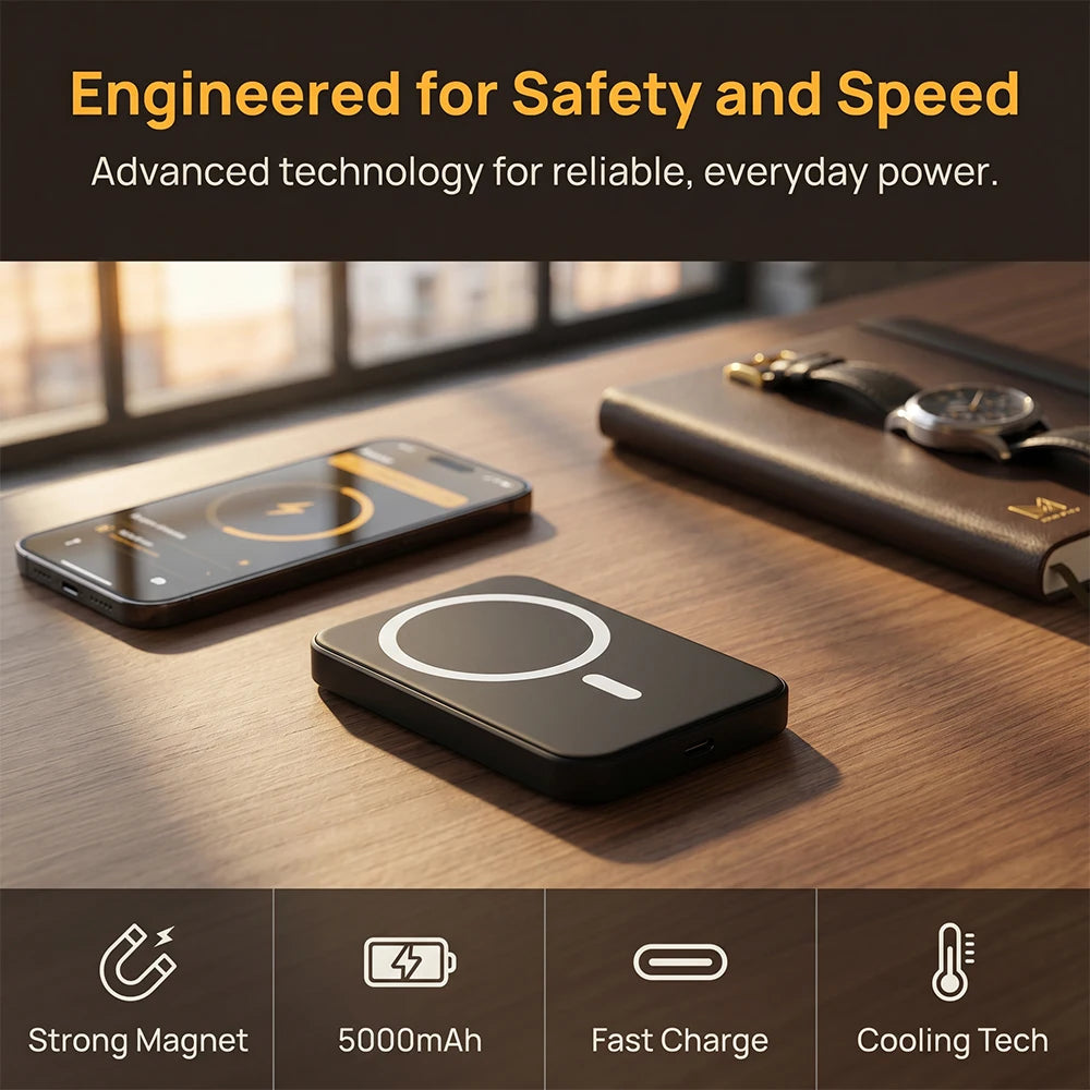 MIG & MIK STYLE™ 5,000mAh Magnetic Wireless Power Bank