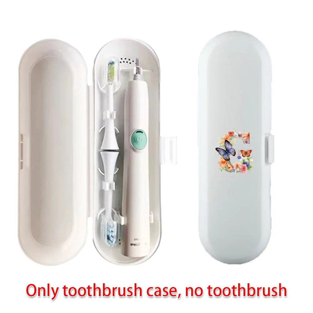 Travel Electric Toothbrush Storage Box Portable Case Electric Toothbrush Handle Universal Case Butterfly Letter Pattern