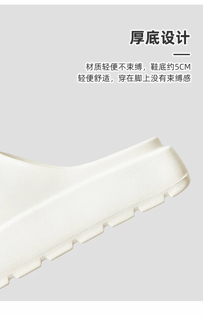 Comwarm Women Platform Slippers Soft EVA Thick Sole Sandals Fashion High Bottom Flat Heel Slippers Non-slip Casual House Slides