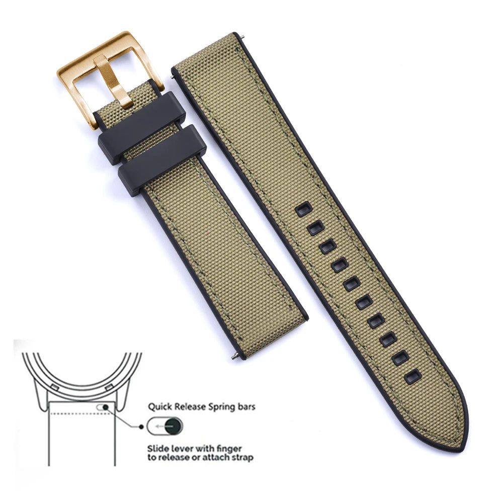 MIG & MIK STYLE™ Hybrid FKM Canvas Watch Strap