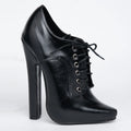 JIALUOWEI 6 Inch High heel Fetish Lace Up Pointy Toe Unisex Drag Queen Pump