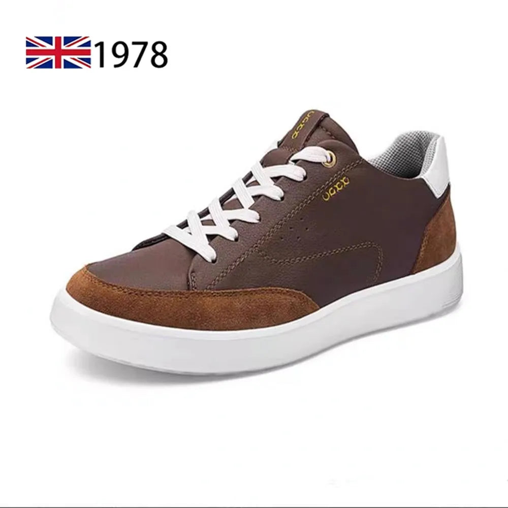 Fashion Men Shoes Men Genuine Leather Shoes Casual Lace-up Shoes Breathable Fashion Sneakers New