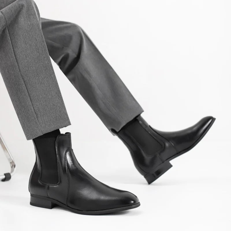 40~46 Chelsea Boots Men 2024 Brand Comfortable Fashion Leather Men Boots #KD431