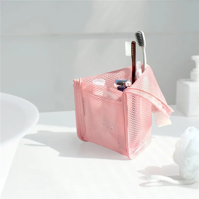Travel Portable Makeup Brush Toothbrush Toothpaste Storage Bag Case Container Bathroom Accessories